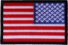 Reversed American Flag with Black Borders Patch - 3x2 inch