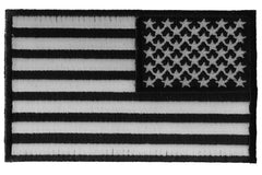 Reversed US Flag Black White Patch 4 Inch - 4x2.5 inch