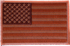 Subdued Brown US Flag Patch - 3x2 inch