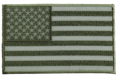 Subdued Green American Flag Patch - 5x3 inch