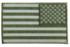 Green American Flag Patch Reversed - 5x3 inch