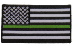 Subdued Green Stripe American Flag Patch - 3.5x2 inch