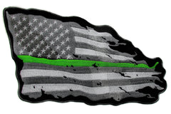 Green Stripe American Flag Patch - 11.75x9 inch