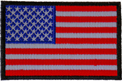 American Flag Patch with Black Borders - 3x2 inch