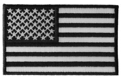 US Flag Black White Patch 4 Inch - 4x2.5 inch