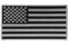 US Flag Patch Black and Gray 4 Inch - 4x2.2 inch