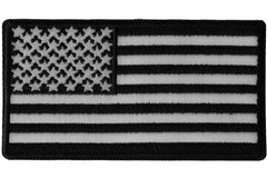 US Flag Patch Black and White 3 Inch - 3x1.6 inch