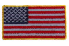 US Flag Patch Gold Border 2 Inch - 2x1.1 inch