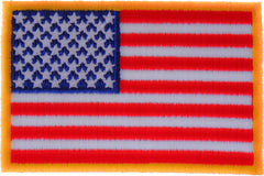 US Flag Patch Small Yellow Border 3 Inch - 3x2 inch