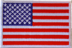 US Flag White Border Patch - 3x2 inch