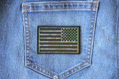 American Flag Reversed Camo Patch - 3x2 inch