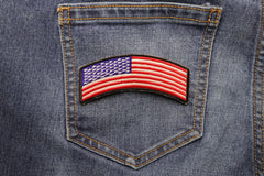 American Flag Rocker Patch - 3.75x1.75 inch