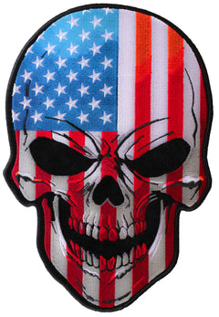 American Flag Skull Patch - 7.6x11 inch