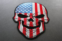 American Flag Skull Patch - 7.6x11 inch