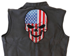 American Flag Skull Patch - 7.6x11 inch