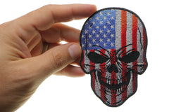 American Flag Skull Patch - 3x4.3 inch