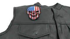 American Flag Skull Patch - 3x4.3 inch