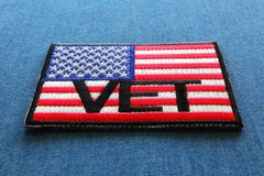 American Flag Vet Patch - 3x2 inch