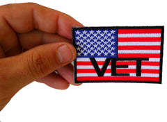 American Flag Vet Patch - 3x2 inch