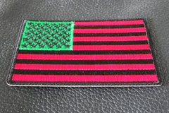 American Flag with African Colors Iron on Patch - 3.2x2 inch