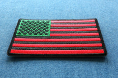 American Flag with African Colors Iron on Patch - 3.2x2 inch