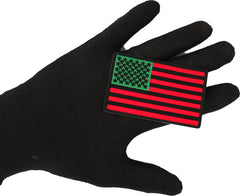 American Flag with African Colors Iron on Patch - 3.2x2 inch