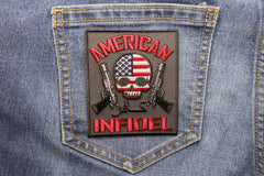 American Infidel Skulls and Guns  Patch - 3x3.5 inch