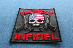 American Infidel Skulls and Guns  Patch - 3x3.5 inch