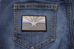 Arizona State Flag Blue Line Police Patch - 3x2 inch