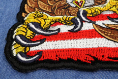 Eagle Patch with giant Talons and American Flag - 4.3x3.5 inch