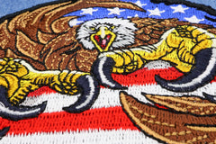 Eagle Patch with giant Talons and American Flag - 4.3x3.5 inch