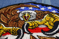 Eagle Patch with giant Talons and American Flag - 4.3x3.5 inch