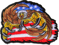 Eagle Patch with giant Talons and American Flag - 4.3x3.5 inch