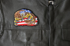 Eagle Patch with giant Talons and American Flag - 4.3x3.5 inch