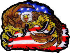 American Flag Eagle and Talons Patch - 11.2x9 inch