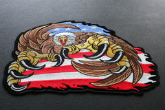 American Flag Eagle and Talons Patch - 11.2x9 inch