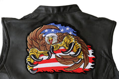 American Flag Eagle and Talons Patch - 11.2x9 inch