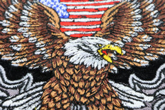 Patriotic Biker Eagle Patch Iron on applique - 4x3.8 inch