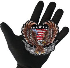 Patriotic Biker Eagle Patch Iron on applique - 4x3.8 inch