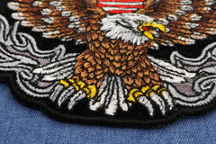 Patriotic Biker Eagle Patch Iron on applique - 4x3.8 inch