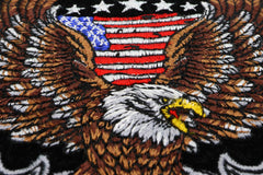 Patriotic Biker Eagle Patch Iron on applique - 4x3.8 inch