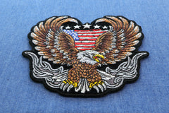 Patriotic Biker Eagle Patch Iron on applique - 4x3.8 inch