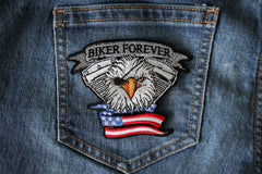 Biker Forever Eagle Eye Patch - 4x3.3 inch