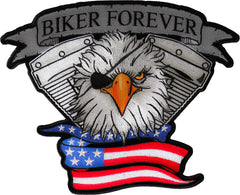 Biker Forever Eye Patch Eagle Patch - 12x10 inch