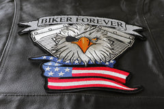 Biker Forever Eye Patch Eagle Patch - 12x10 inch