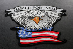 Biker Forever Eye Patch Eagle Patch - 12x10 inch