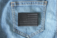 Black American Flag Patch - 3x2 inch