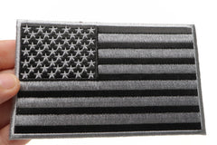 Black and Gray American Flag Patch - 5x3 inch