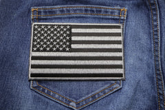 Black and Gray American Flag Patch - 5x3 inch