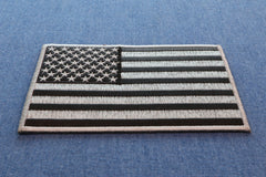 Black and Gray American Flag Patch - 5x3 inch